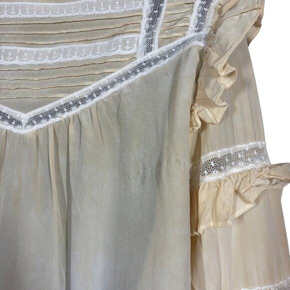 Rebecca Taylor Silk Peasant Blouse Top Long Sleeve Flowy Boho Chic Old Money - 4 - Picture 9 of 9